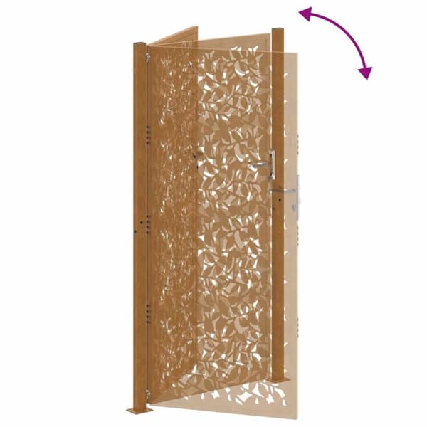 vidaXL havelåge 105x205 cm cortenstål bladdesign