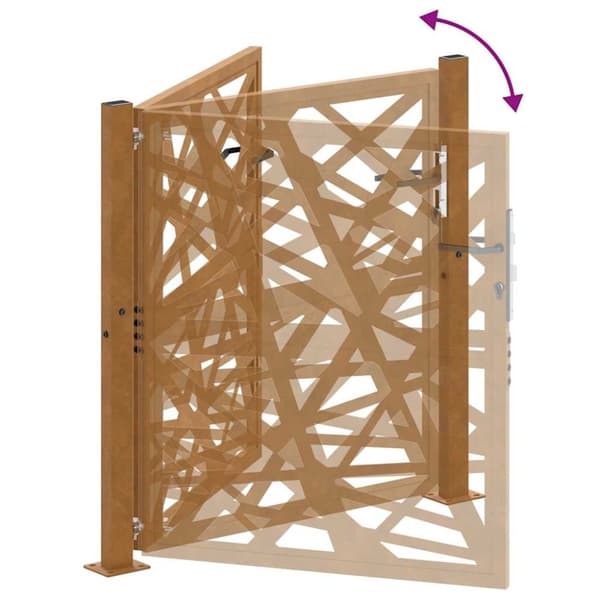 vidaXL Puutarhaportti 105x105 cm Weathering Steel Light Design