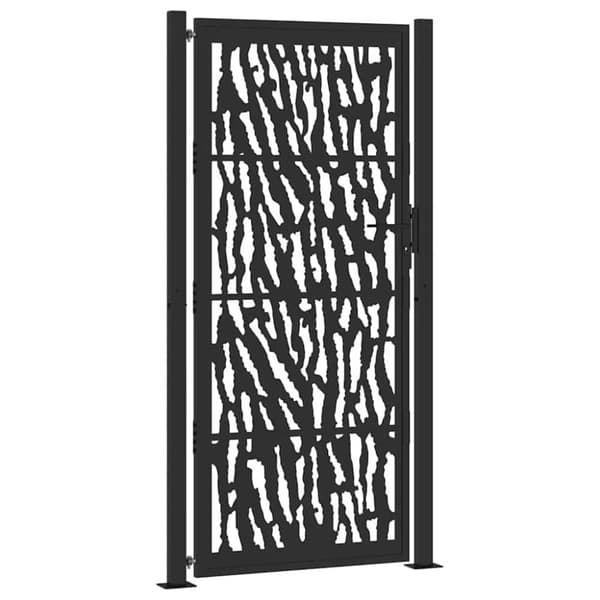 vidaXL havelåge 105x205 cm stål spor design sort