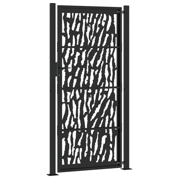 vidaXL havelåge 105x205 cm stål spor design sort
