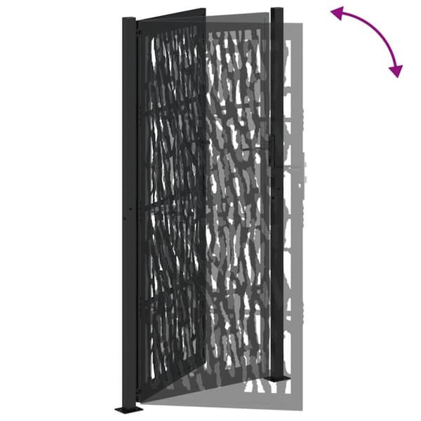 vidaXL havelåge 105x205 cm stål spor design sort