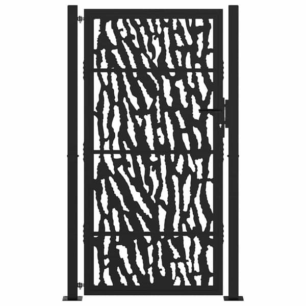 vidaXL havelåge 105x180 cm stål spor design sort