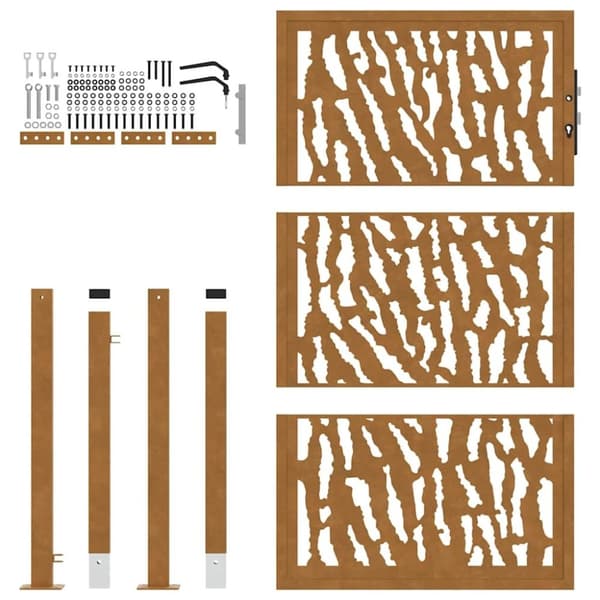 vidaXL havelåge 105x155 cm cortenstål spor design
