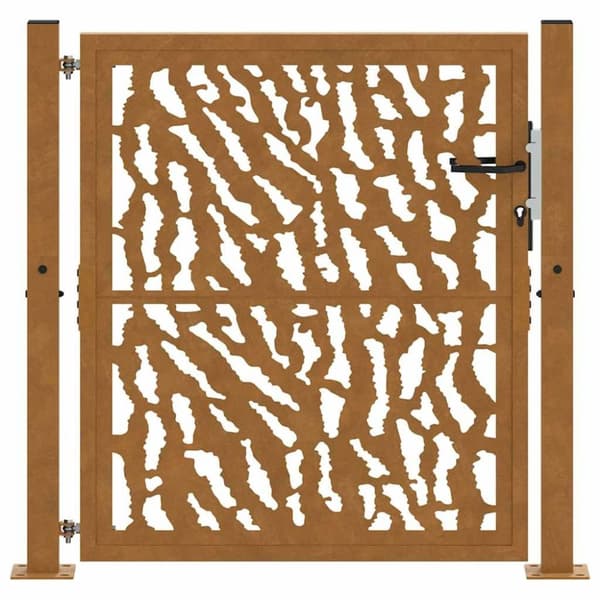 vidaXL Hageport 105x105 cm oksidert stål spordesign