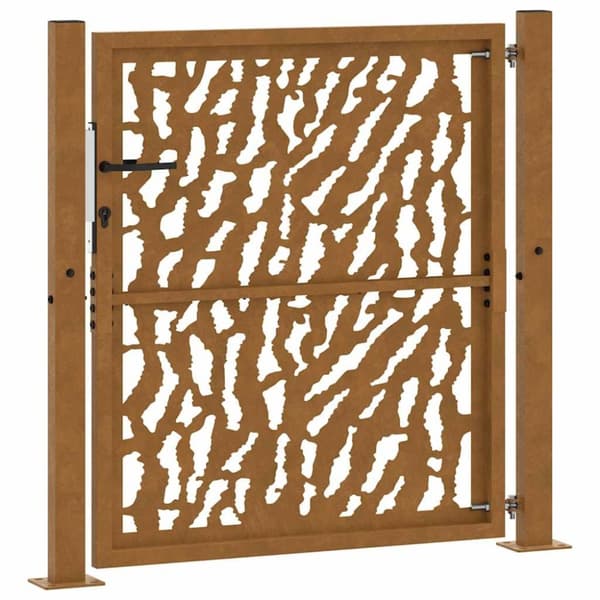 vidaXL Hageport 105x105 cm oksidert stål spordesign
