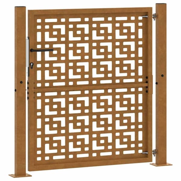 vidaXL Hageport 105x105 cm oksidert stål kryssdesign