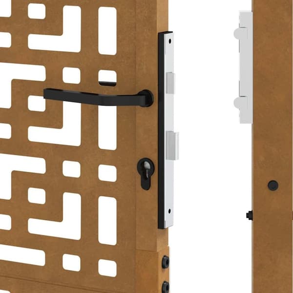 vidaXL Hageport 105x105 cm oksidert stål kryssdesign