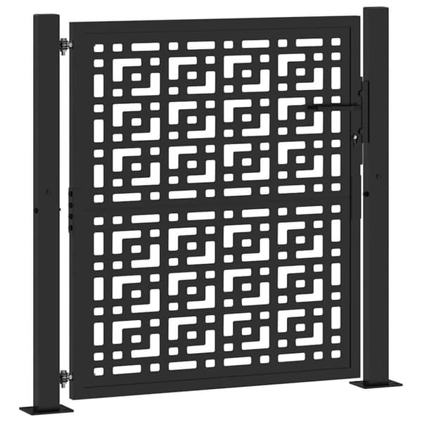 vidaXL havelåge 105x106 cm stål krydsdesign sort