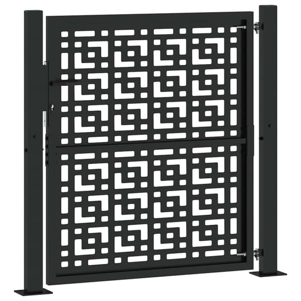 vidaXL havelåge 105x106 cm stål krydsdesign sort