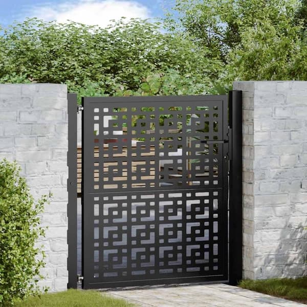 vidaXL havelåge 105x106 cm stål krydsdesign sort