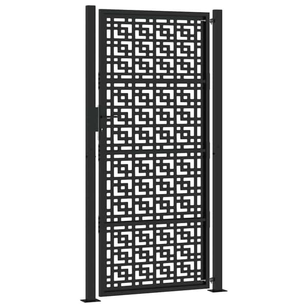 vidaXL havelåge 105x205 cm stål krydsdesign sort