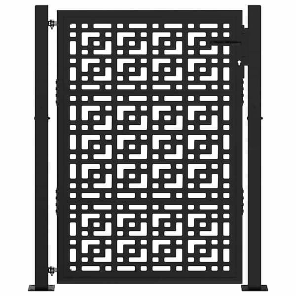 vidaXL Puutarhaportti Musta 105x130 cm Teräsristisuunnittelu