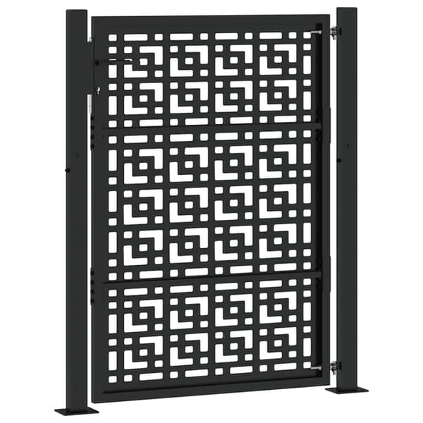 vidaXL Puutarhaportti Musta 105x130 cm Teräsristisuunnittelu