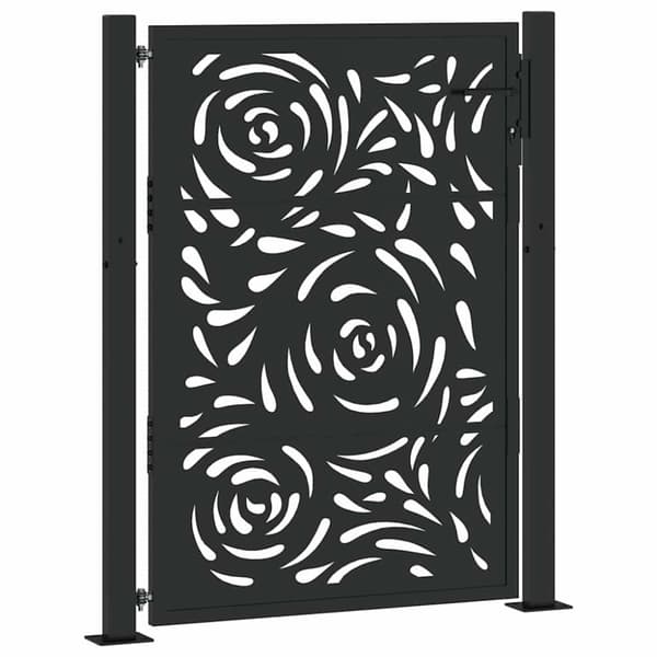 vidaXL havelåge 105x130 cm stål flamme design sort