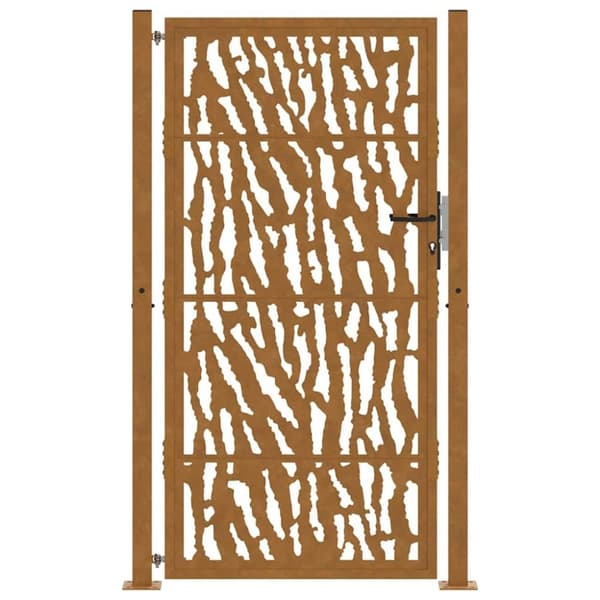 vidaXL havelåge 105x180 cm cortenstål spor design