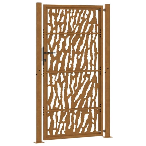 vidaXL havelåge 105x180 cm cortenstål spor design