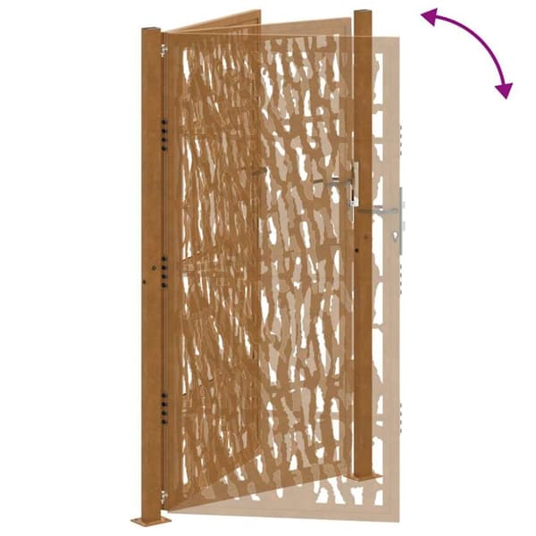 vidaXL havelåge 105x180 cm cortenstål spor design