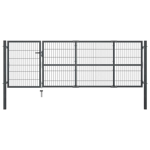 Grind med stolpar stål 350x100 cm antracit