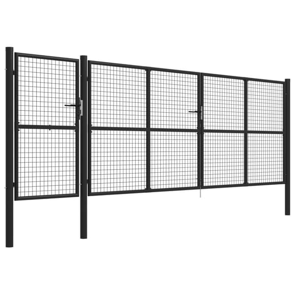 Trädgårdsgrind stål 500x150 cm antracit