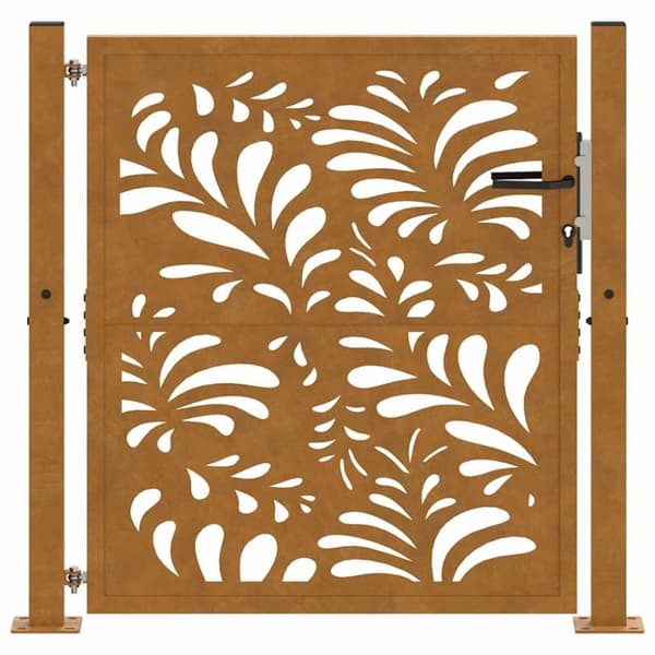 vidaXL havelåge 105x105 cm cortenstål bølgedesign