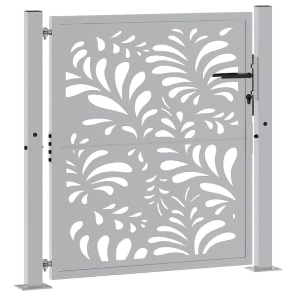 vidaXL Hageport 105x105 cm oksidert stål bølgedesign