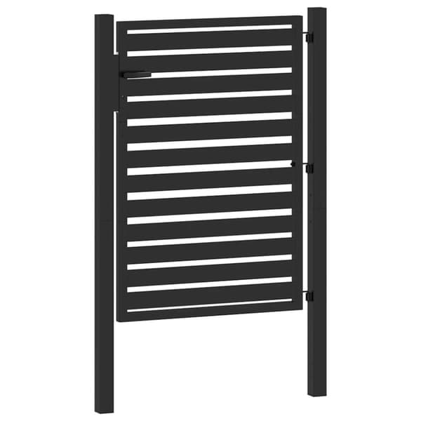 vidaXL Trädgårdsgrind låsbar svart 100x120 cm aluminium
