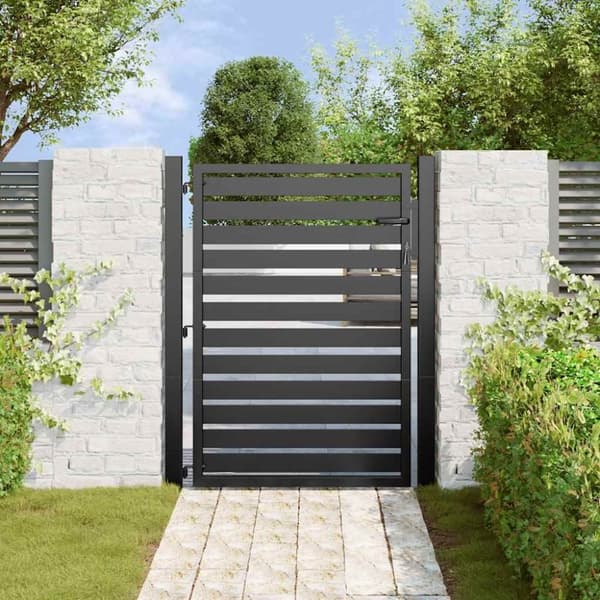 vidaXL Hageport låsbar svart 100x120 cm aluminium