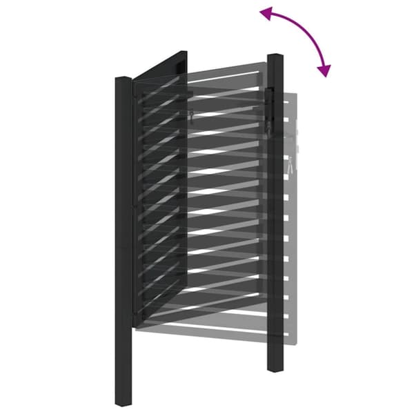 vidaXL Hageport låsbar svart 100x120 cm aluminium