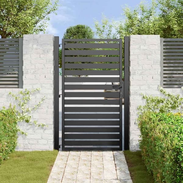 vidaXL Hageport låsbar svart 100x150 cm aluminium