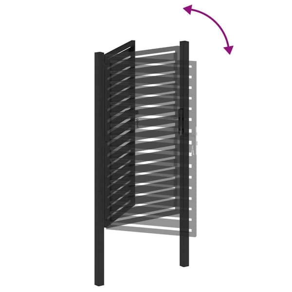vidaXL Hageport låsbar svart 100x150 cm aluminium