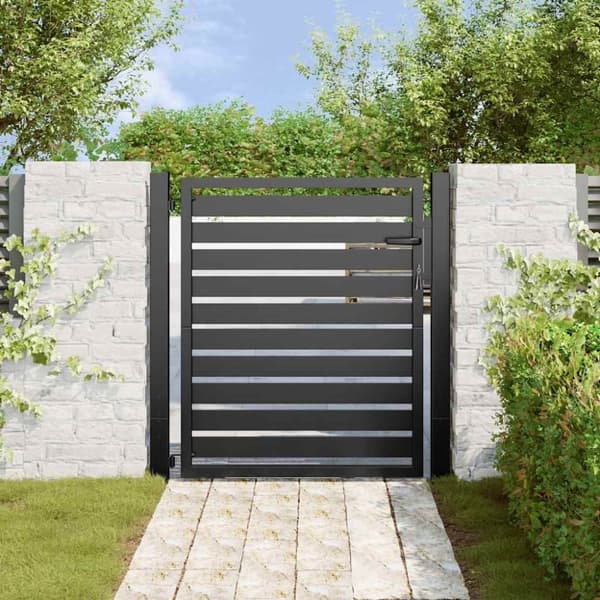 vidaXL havelåge låsbar 100x100 cm aluminium sort