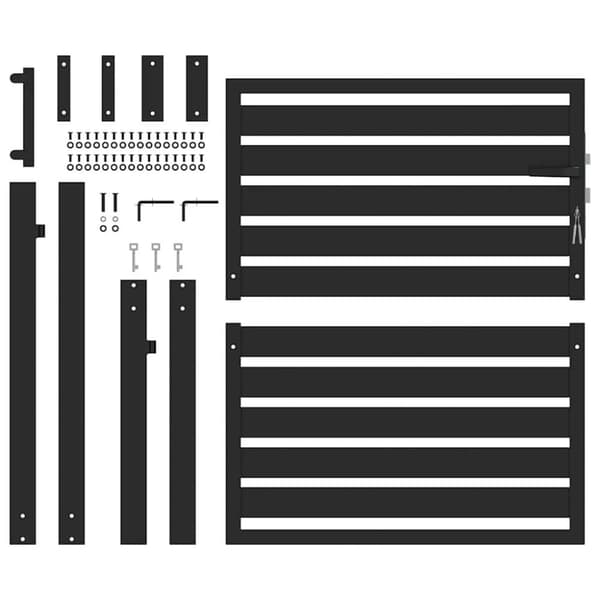 vidaXL havelåge låsbar 100x100 cm aluminium sort