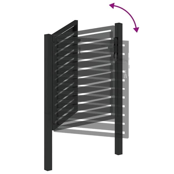vidaXL havelåge låsbar 100x100 cm aluminium sort