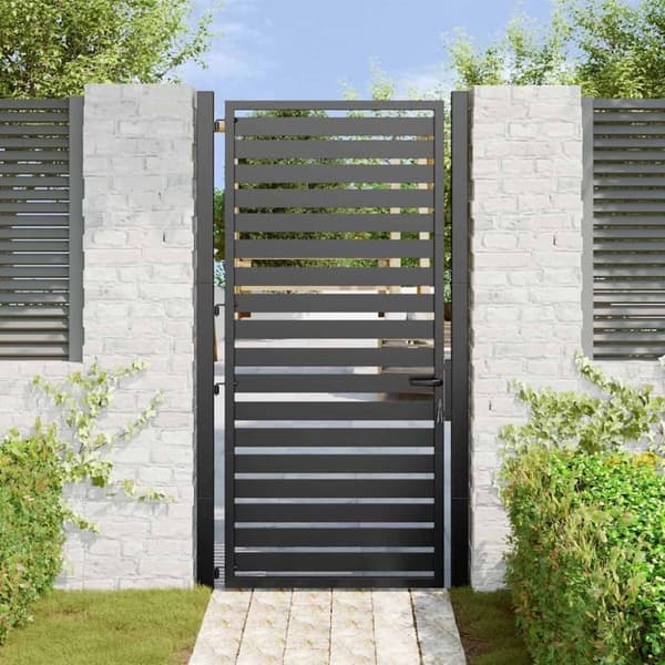 vidaXL Hageport låsbar svart 100x180 cm aluminium