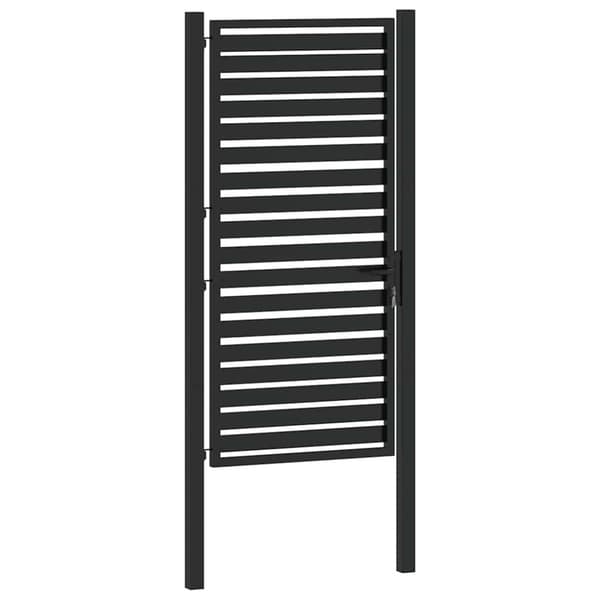 vidaXL Hageport låsbar svart 100x180 cm aluminium