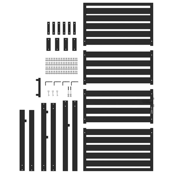 vidaXL Hageport låsbar svart 100x180 cm aluminium
