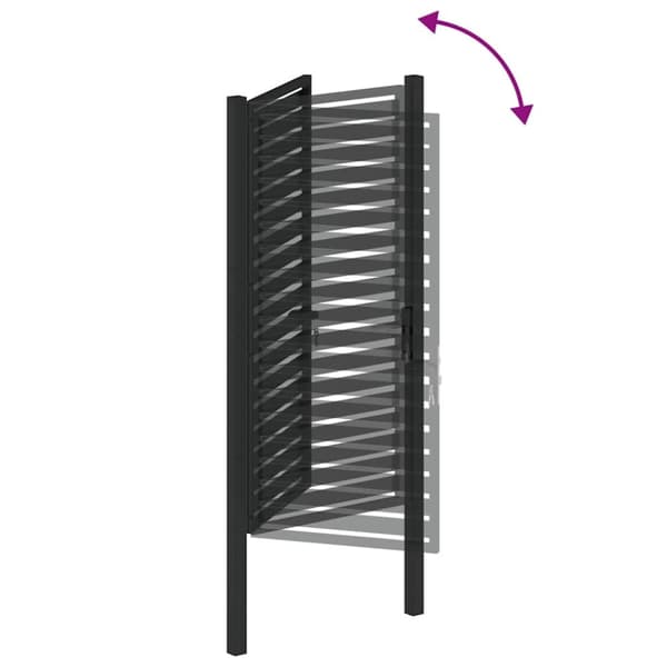 vidaXL Hageport låsbar svart 100x180 cm aluminium