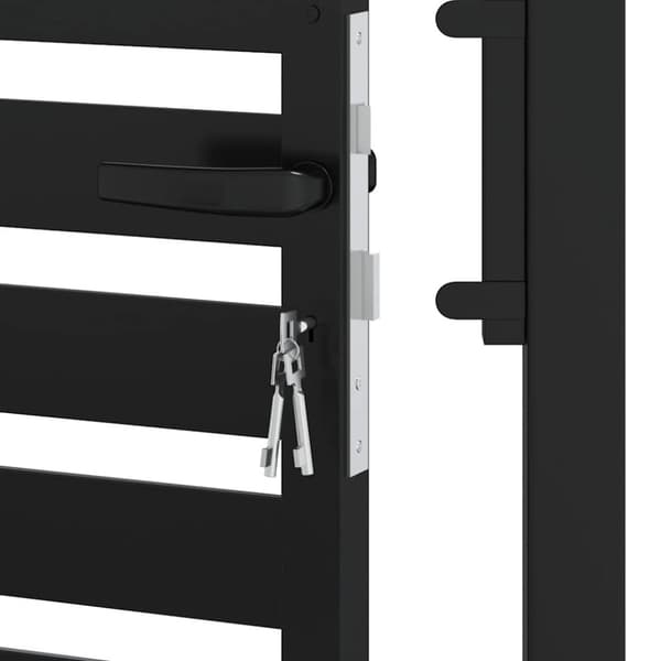 vidaXL Hageport låsbar svart 100x180 cm aluminium