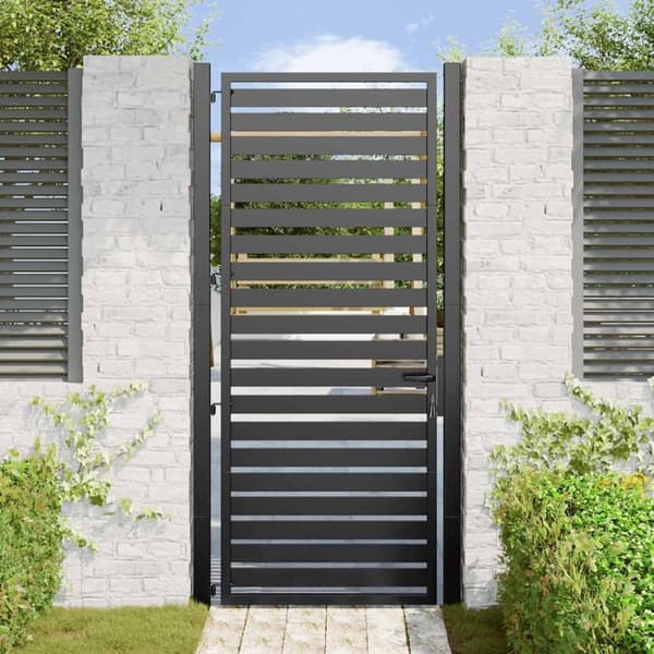 vidaXL havelåge låsbar 100x200 cm aluminium sort