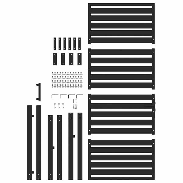 vidaXL havelåge låsbar 100x200 cm aluminium sort