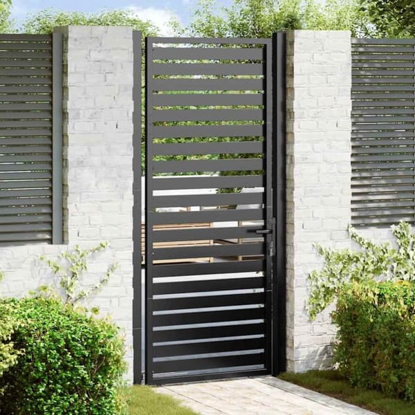 vidaXL havelåge låsbar 100x200 cm aluminium sort