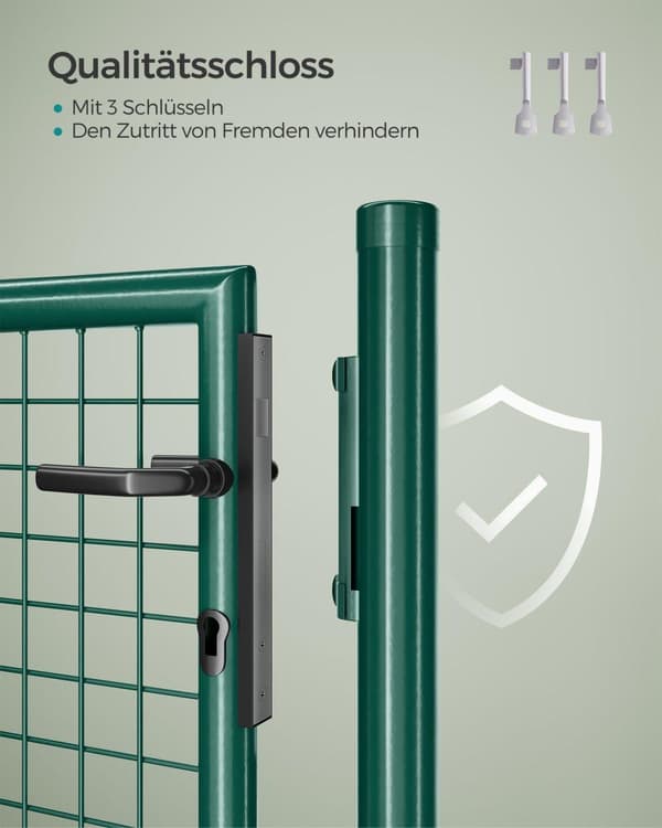 Puutarhaportti, SONGMICS, 106 x 150 cm, Harmaa, GGD200GY