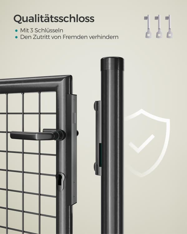 Puutarhaportti, SONGMICS GGD150G, 106 x 6 x 150 cm, Harmaa