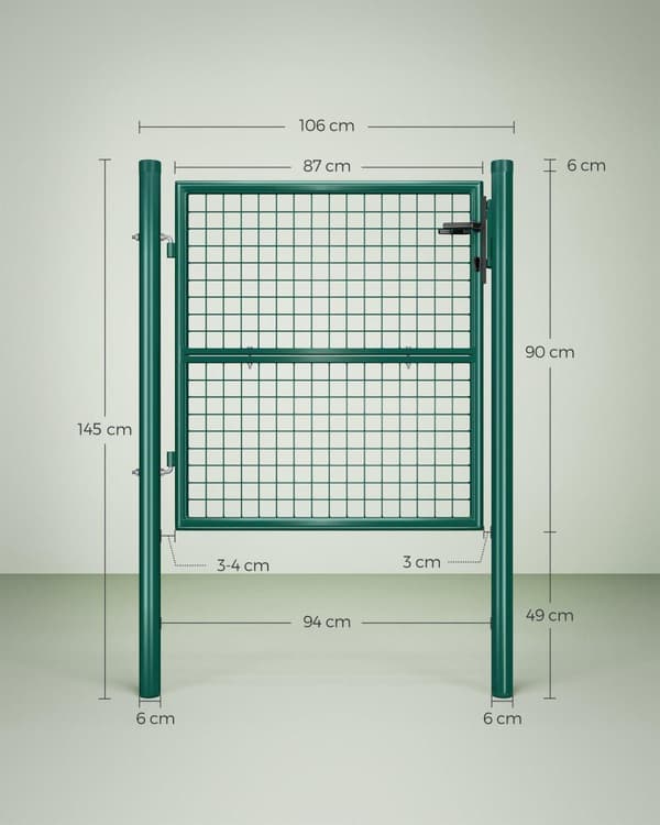 Puutarhaportti, SONGMICS GGD150G, 106 x 100 cm, Vihreä