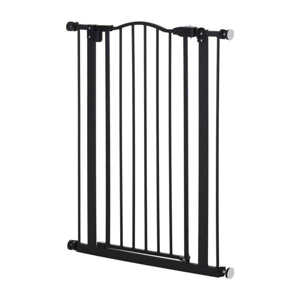 Rootz Dog Gate - Laajennettava PET -portti - Turvaeste - kaksinkertainen lukitus - 74-80 cm leveys - musta
