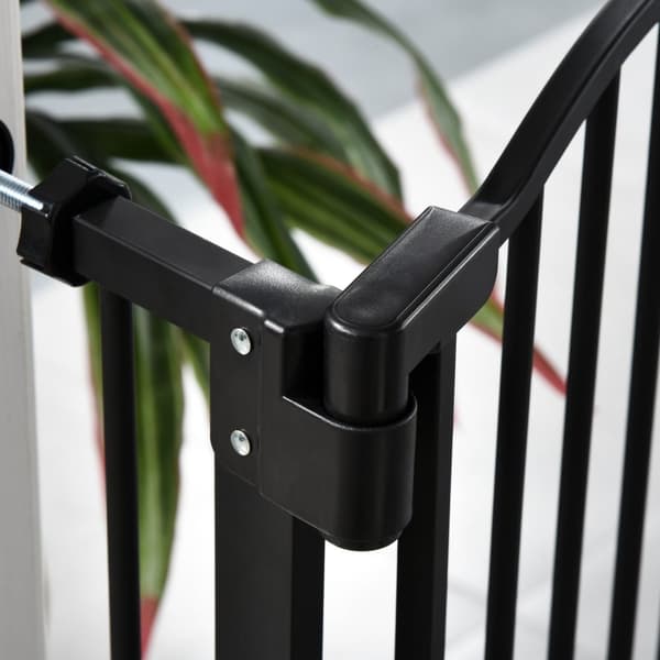 Rootz Dog Gate - Laajennettava PET -portti - Turvaeste - kaksinkertainen lukitus - 74-80 cm leveys - musta