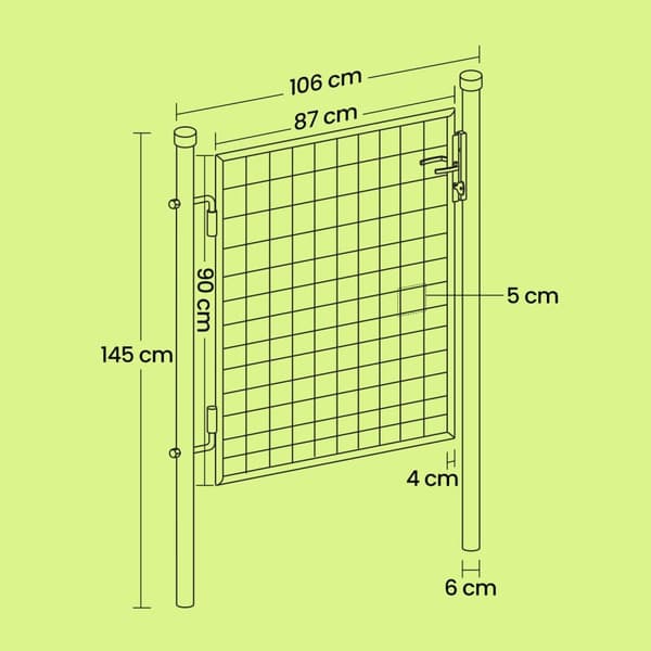 Haveport, SONGMICS GGD150G, 106x6x145 cm, Grøn