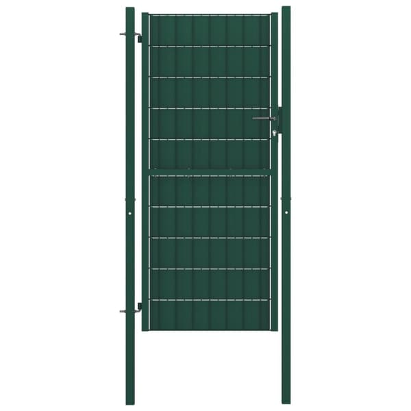 Trädgårdsgrind PVC och stål 100x124 cm grön