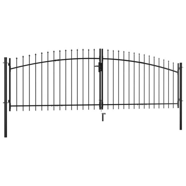 Dubbelgrind med spjut-toppar 400x150 cm