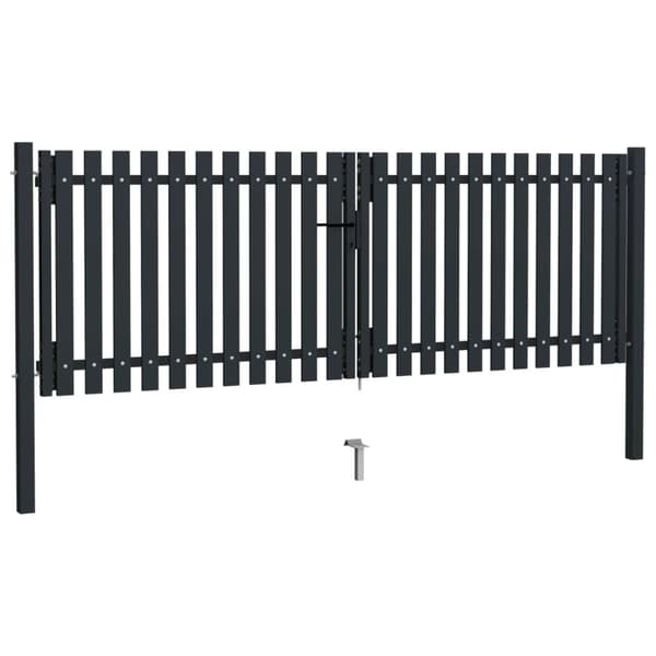 Stängselgrind dubbel stål 306x125 cm antracit